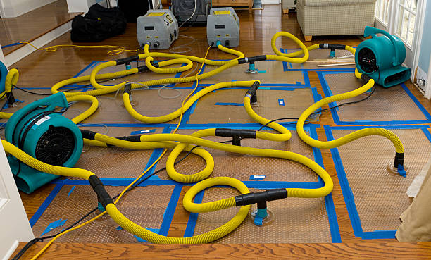 Professional Flood Damage Restoration technician working in Jerome, MI